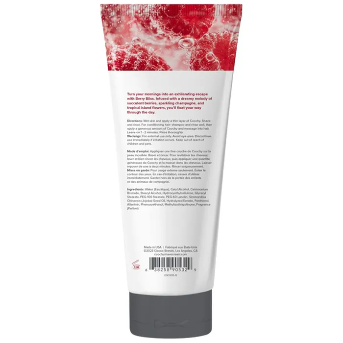 Coochy Female Sex Toys Oh So Smooth Shave Cream Berry Bliss 125oz 370mL