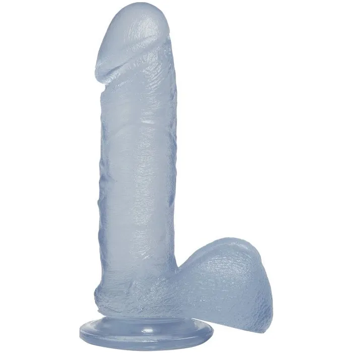 Crystal Jellies Female Sex Toys Doc Johnson 718cm Realistic Cock With Balls Clear