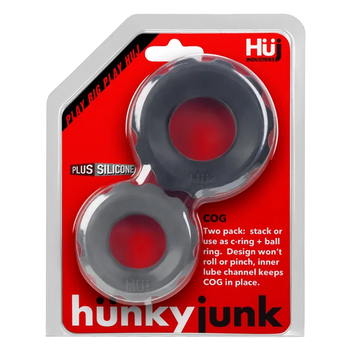 Hunkyjunk Male Sex Toys Hunkyjunk COG 2size Cock Rings Grey
