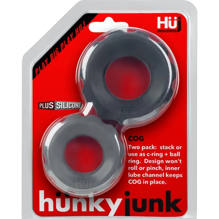 Hunkyjunk Male Sex Toys Hunkyjunk COG 2size Cock Rings Grey
