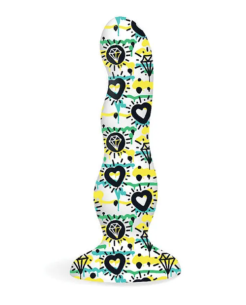 Icon Brands INC Dildos Collage Diamonds Hearts Curvy Silicone Dildo