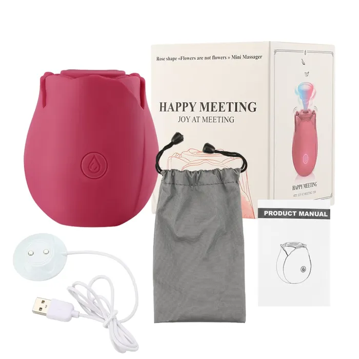 Spanksy Female Sex Toys Rose Clit Suction Sucker Vibrator 10 Mode Sex Toy Red Waterproof Rechargeable