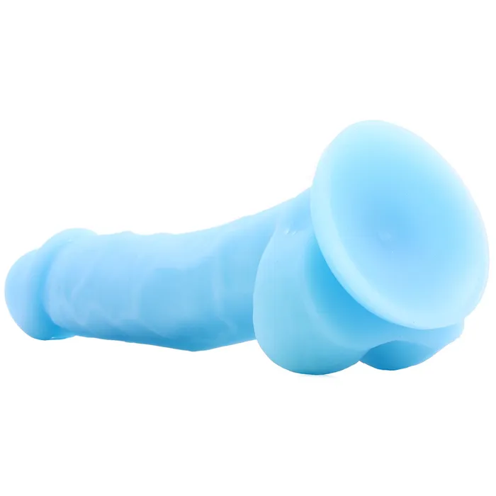 Firefly 5 Inch Pleasures Glowing Silicone Dildo in Blue NS Novelties Dildos